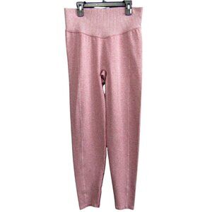 Victorias Secret Pink Active Heathered Pink Leggings Women Size L Regular Pocket